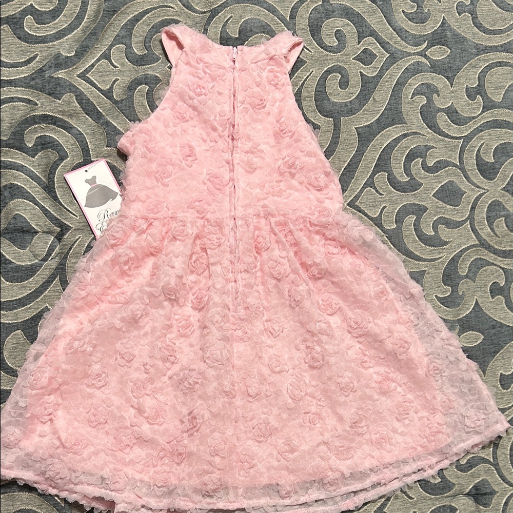 Rare Editions Pink Textured Kids Dress - Picture 5 of 5
